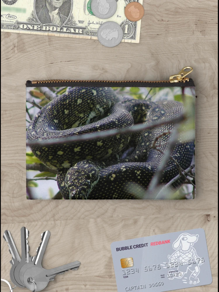 Thumbnail 3 of 4, Zipper Pouch, Australian Diamond Python Watching From Tree designed and sold by MottoDigging.