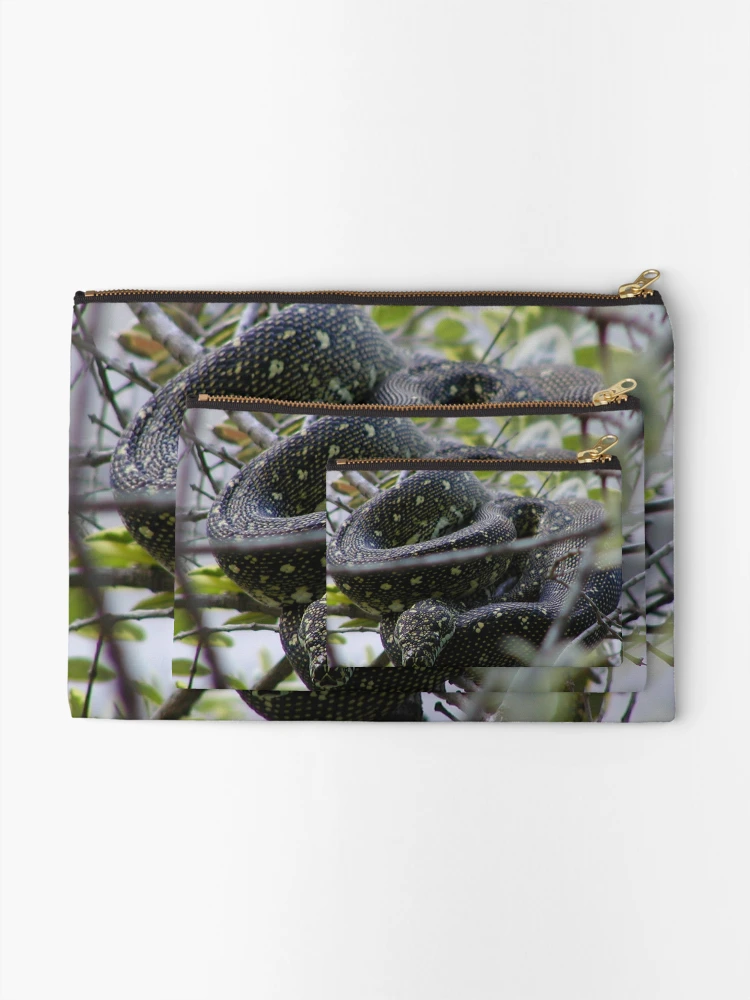Thumbnail 2 of 4, Zipper Pouch, Australian Diamond Python Watching From Tree designed and sold by MottoDigging.