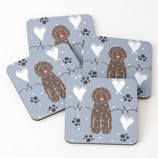Item preview, Love Chocolate Portuguese Water Dog  designed and sold by Lulupainting.
