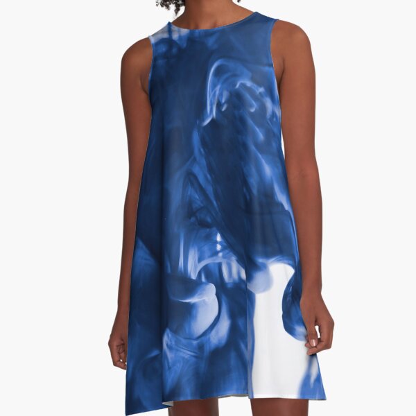 Oil pant Blue purple Butterfly butterflies fly wings Abstract colorful art texture nature natural creative 2022 new design men women A-Line Dress