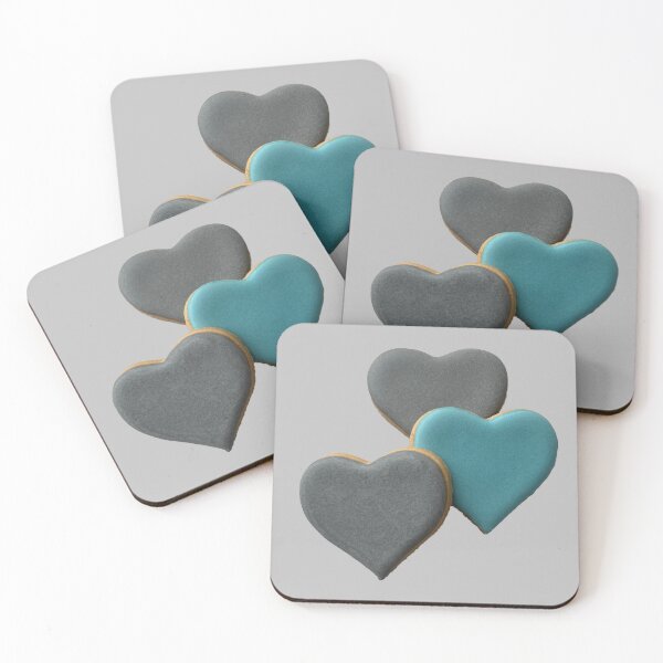 Item preview, Blue and grey heart cookies designed and sold by aiko-p.
