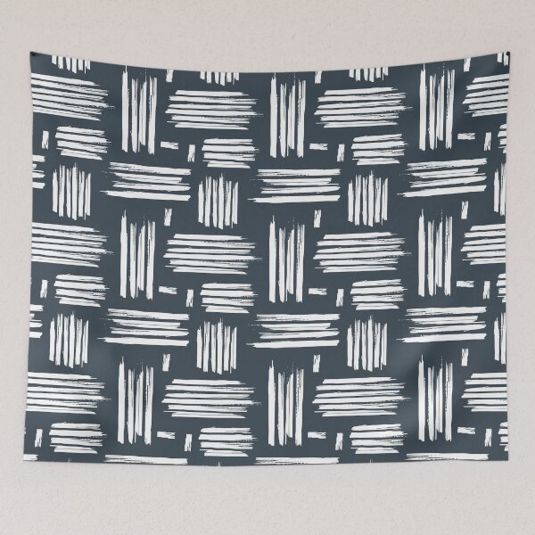 Item preview, White cross brush stroke line pattern designed and sold by Nesdigiart.