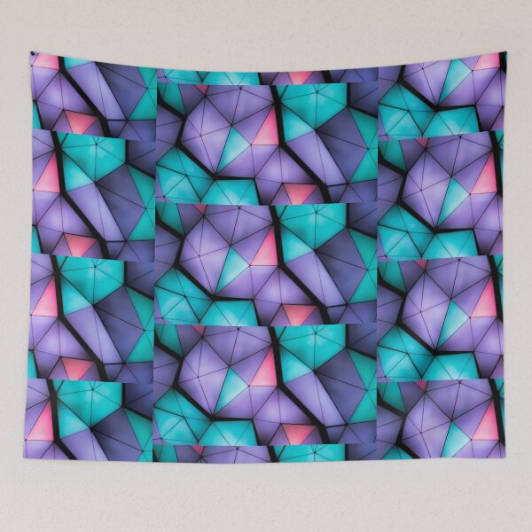 Item preview, Pleasant aqua, lavender and  pink shades in geometrical pattern prints designed and sold by ThamaraiSelvi.