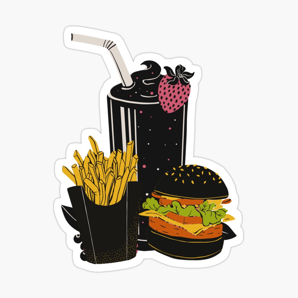 Red Fast Food Trio Sticker for Sale by pbportfolio