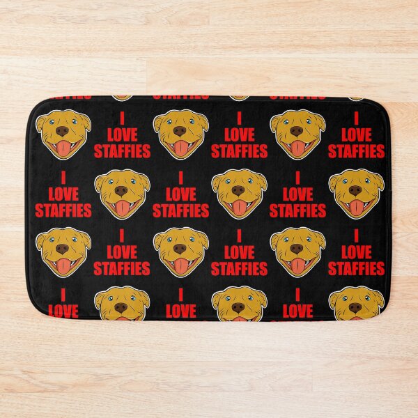 Item preview, I Love Staffies - Cute Staffy Pattern Design Of A Golden Staffy designed and sold by Cameronckjc.