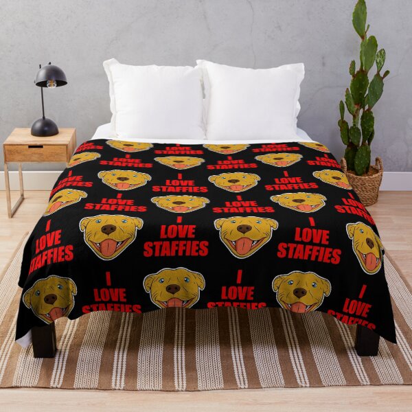 Item preview, I Love Staffies - Cute Staffy Pattern Design Of A Golden Staffy designed and sold by Cameronckjc.