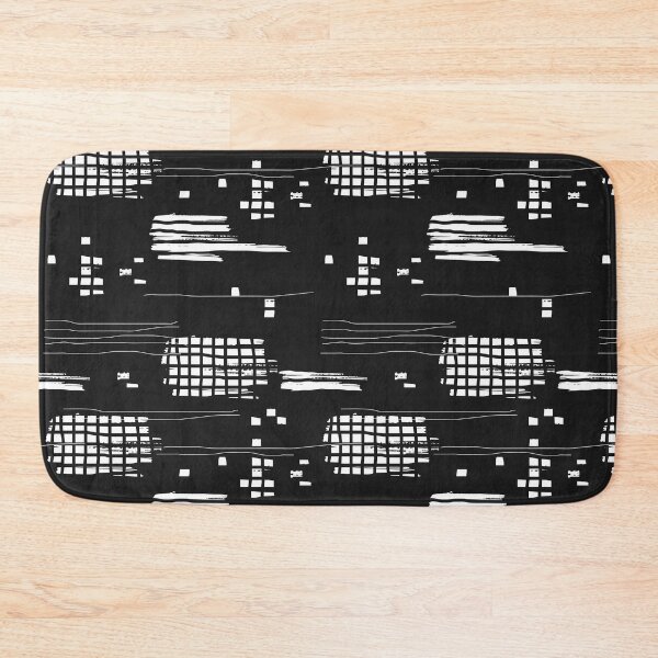 Item preview, White abstract brush stroke line and dot pattern designed and sold by Nesdigiart.
