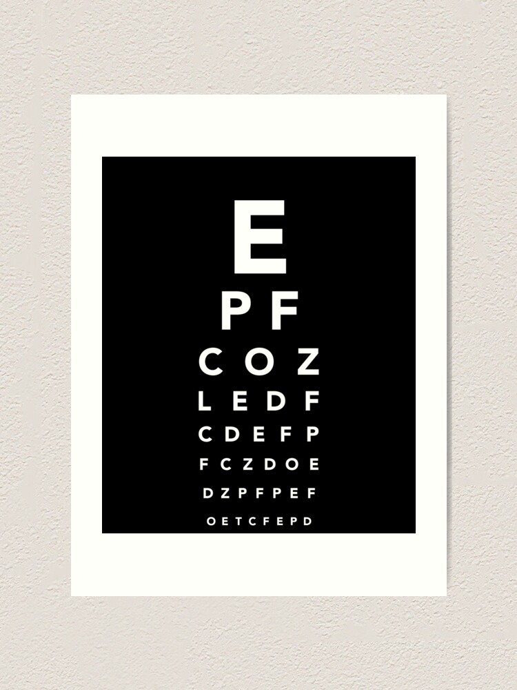 EYE CHART Print Classic Snellen Vintage Look 