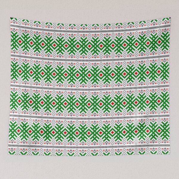 Item preview, Unity - Force Protection Abundance - Ethno Ukrainian Traditional Pattern - Slavic Ornament - Red Black Green designed and sold by GrandTartaria.