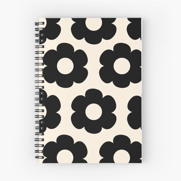 Item preview, Such Cute Flowers Retro Floral Pattern in Black and Almond Cream designed and sold by kierkegaard.