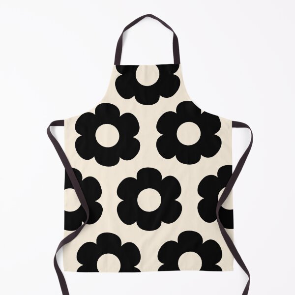 Item preview, Such Cute Flowers Retro Floral Pattern in Black and Almond Cream designed and sold by kierkegaard.