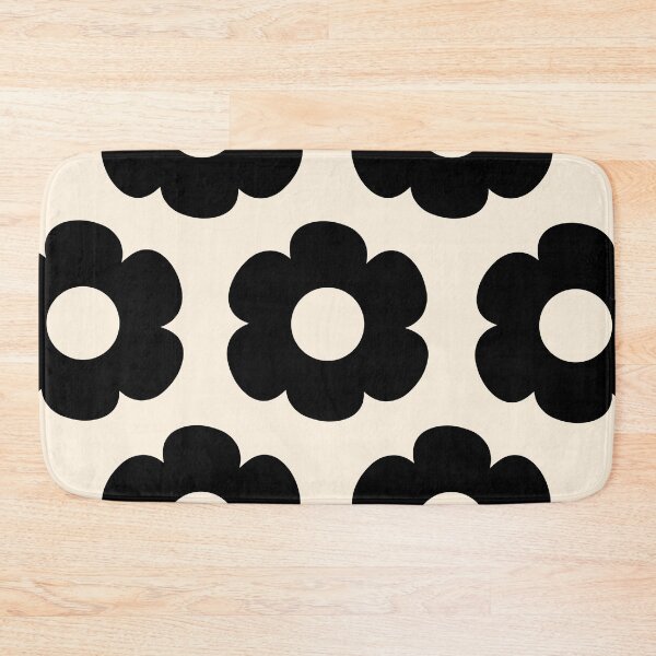 Item preview, Such Cute Flowers Retro Floral Pattern in Black and Almond Cream designed and sold by kierkegaard.