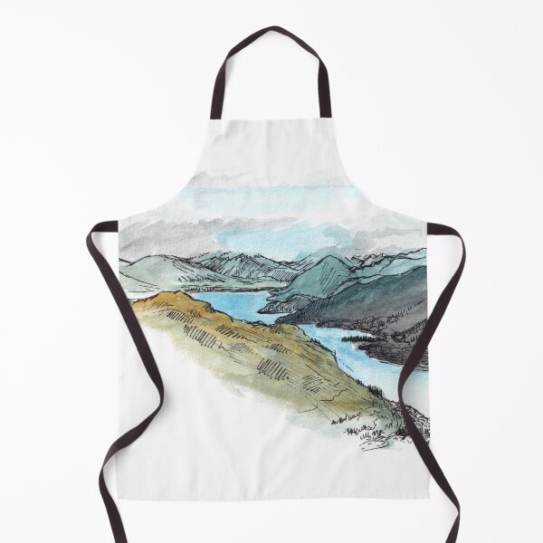 Aperçu de l'œuvre Lac Wakatipu de Remarkables Aquarelle créée et vendue par Tom Napper Design.