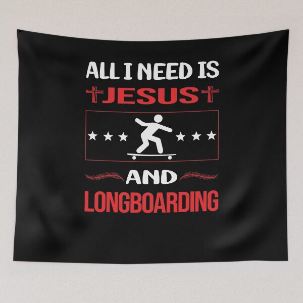 Item preview, Funny Jesus Longboarding Longboard Longboarder designed and sold by FifineCroteau.