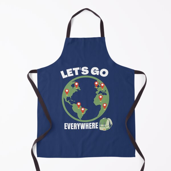 Item preview, Let's Go Everywhere, World with pins and backpack. designed and sold by Coralgb.