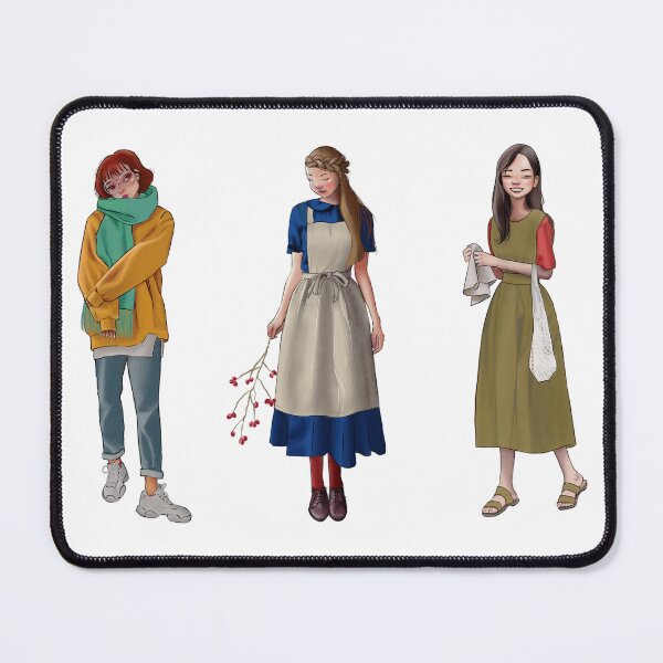 Item preview, Three full body cute girls illustration designed and sold by lauraboin.