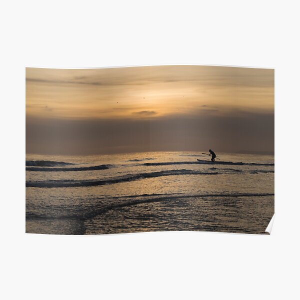 Paddle Boarding at Sunset Poster