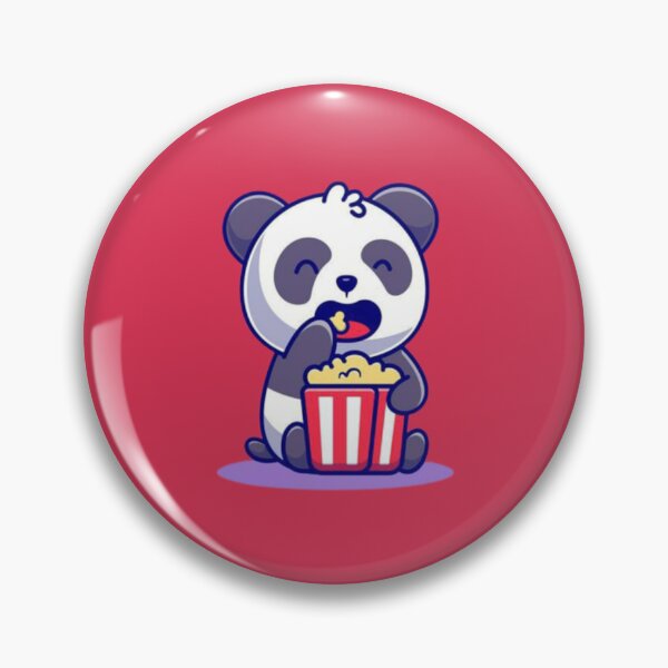 Item preview, Cute baby purple panda eating popcorn designed and sold by Tarun Bisht.
