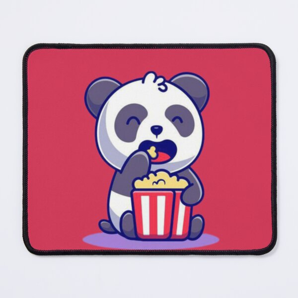 Item preview, Cute baby purple panda eating popcorn designed and sold by Tarun Bisht.