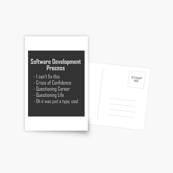 Software Development Humour Design Postcard