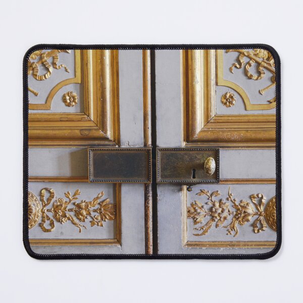 Item preview, Old door lock and gold gilding carved wooden doors | Medieval castle life designed and sold by CarolinaReina.