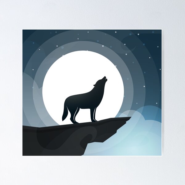 Werewolf By Night Full Moon Poster Black N White by AkiTheFull on