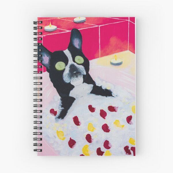 Item preview, Funny French bulldog enjoying bubble bath with candles designed and sold by hamlynburns.