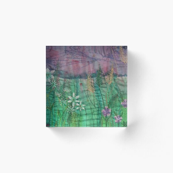 Wildflower Embroidery Art By Juliet Turnbull Acrylic Block