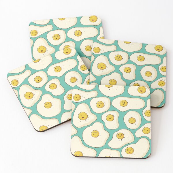 Item preview, Kawaii Fried Eggs Pattern designed and sold by space-kitten.