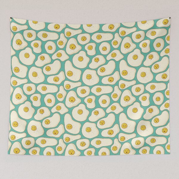 Item preview, Kawaii Fried Eggs Pattern designed and sold by space-kitten.