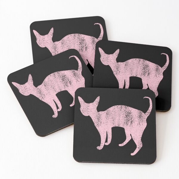 Item preview, Devon Rex Cat pink silhouette designed and sold by Tanya Mihe.