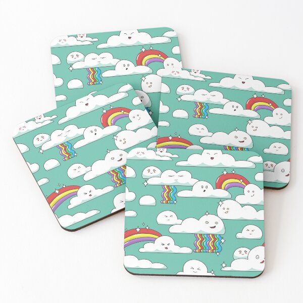 Item preview, Kawaii clouds pattern designed and sold by space-kitten.