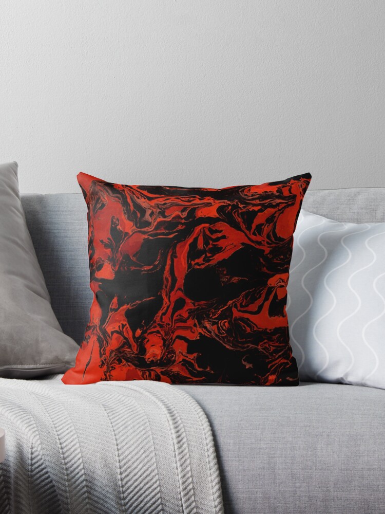 Red and store black throw pillows