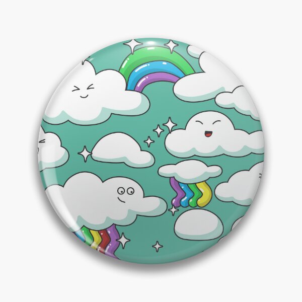 Item preview, kawaii clouds and rainbows pattern designed and sold by space-kitten.