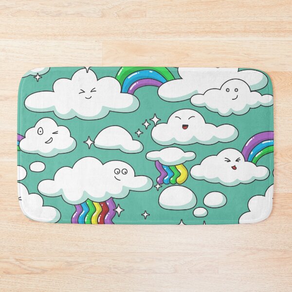 Item preview, kawaii clouds and rainbows pattern designed and sold by space-kitten.