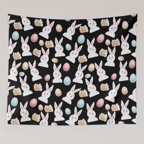 Item preview, Easter Bunny And Eggs Pattern- Black designed and sold by Designs By YL.