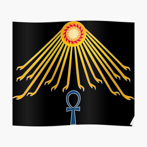 The Aten Egyptian Deity Poster By Enigmaart Redbubble