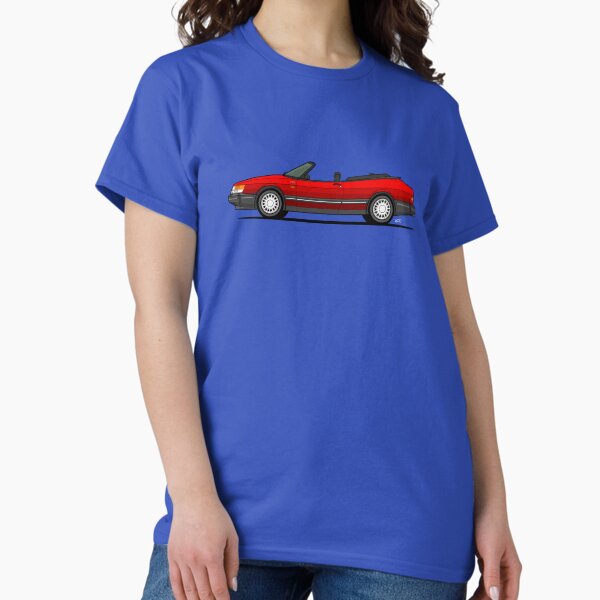 Item preview, Saab 900 Turbo convertible Single side view illustration - Red designed and sold by RJWautographics.