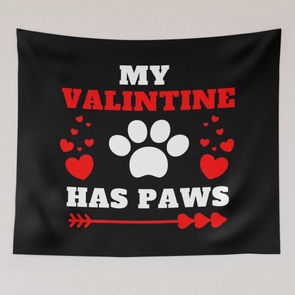 Item preview, My Valentine Has Paws - retro sunset cat lover quote    designed and sold by EiraJocasta.