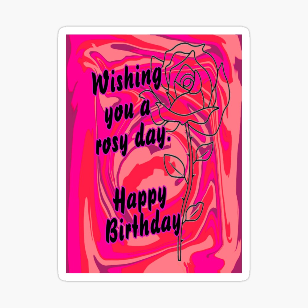 Tarjeta. Te deseo un día rosado, feliz cumpleaños | Tarjetas de felicitación