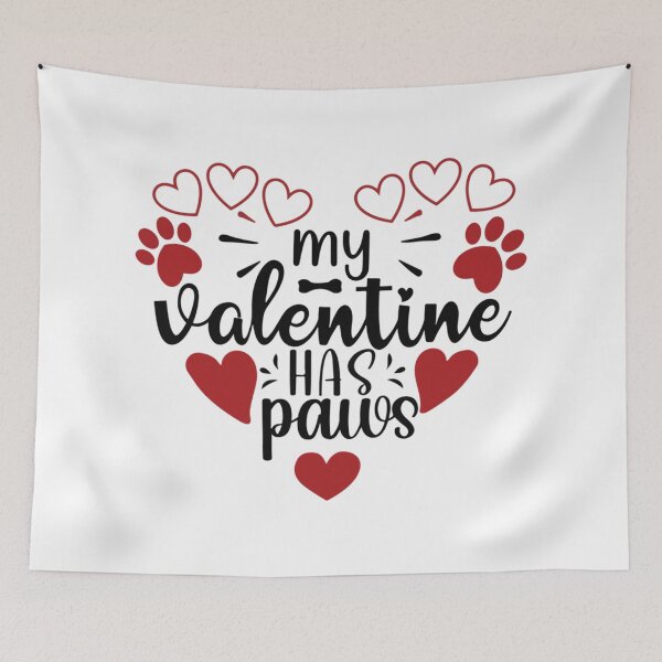 Item preview, My Valentine Has Paws, Funny Vintage Dog Valentines Day 2022 Gift Ideas    designed and sold by EiraJocasta.