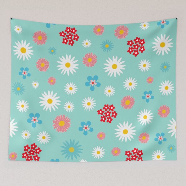 Item preview, Spring Flowers on Egg Blue designed and sold by lucybrownlane.