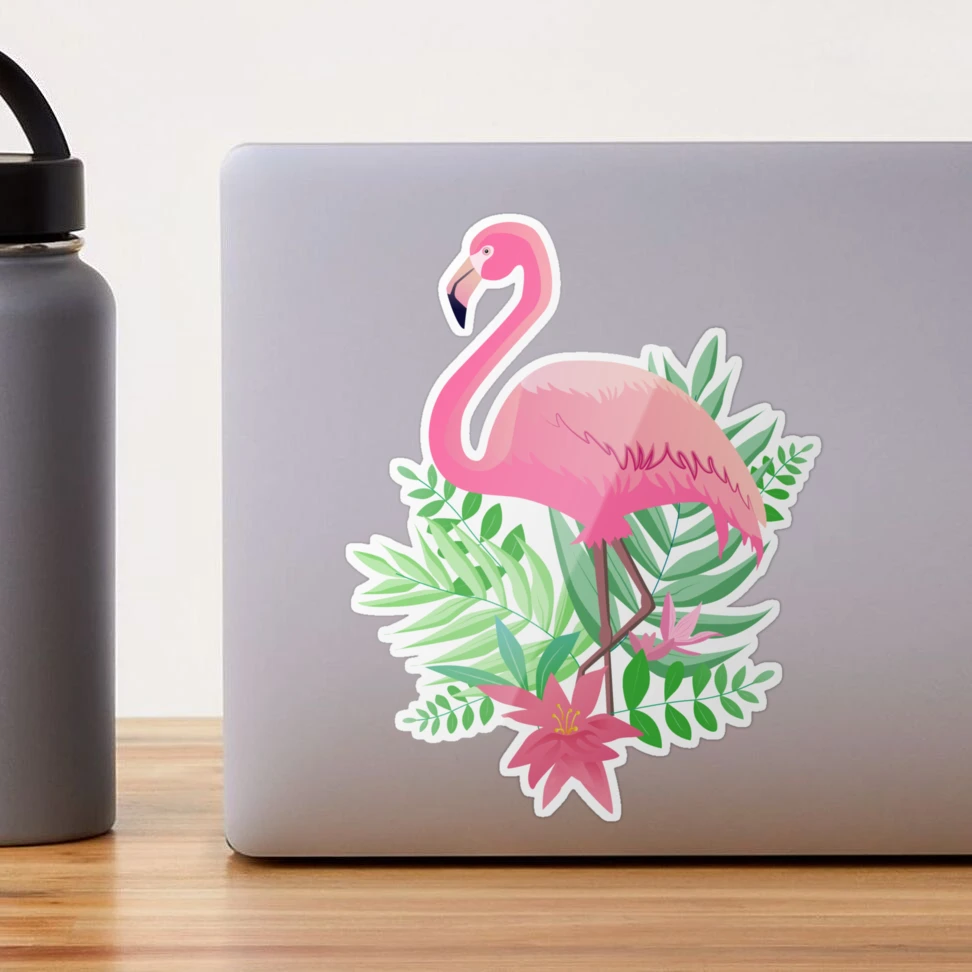 Planche de stickers A3 Plumes Flamingo : Lilipinso