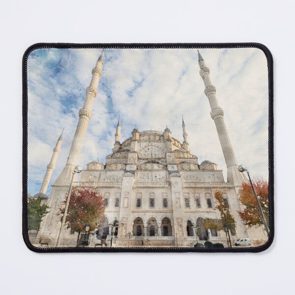 Item preview, Sabanci Central Mosque in Adana, Turkey watercolor illustration designed and sold by mitzobs.