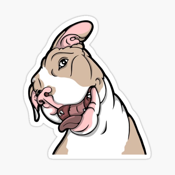 Happy Smiling Pickles The Pit Bull Sticker