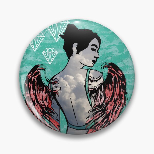 Item preview, Woman with red wings and white diamonds, cool and graphic designed and sold by keera66.