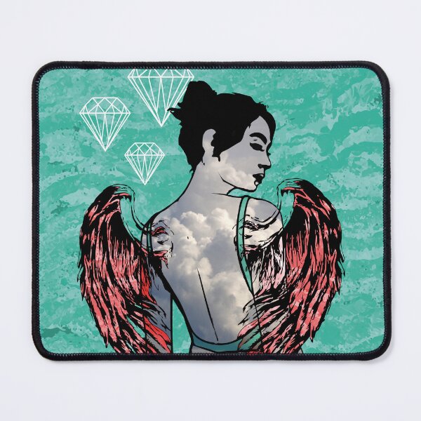 Item preview, Woman with red wings and white diamonds, cool and graphic designed and sold by keera66.