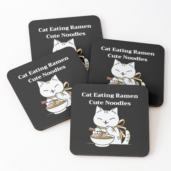 Item preview, Cat Eating Ramen Cute Noodles designed and sold by omeca.