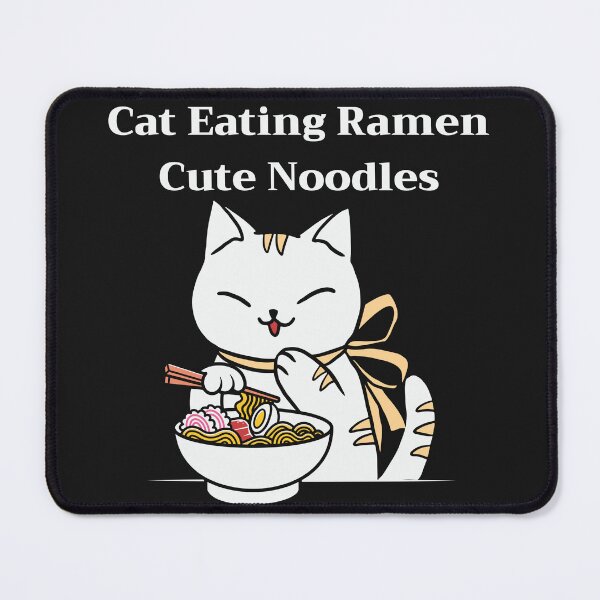 Item preview, Cat Eating Ramen Cute Noodles designed and sold by omeca.