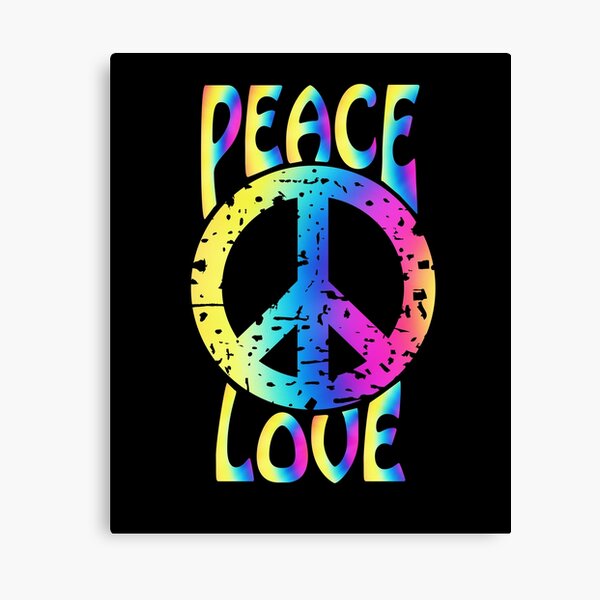 Distressed Peace Sign Peace Love Hippie 60s 70s Psychodelic